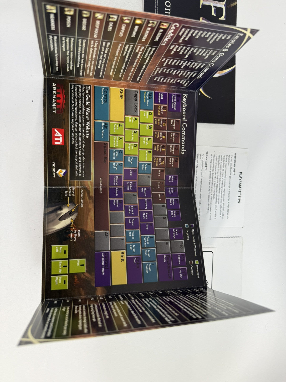 Guild Wars: Nightfall (PC, 2006) Game Case Manual Poster Inserts