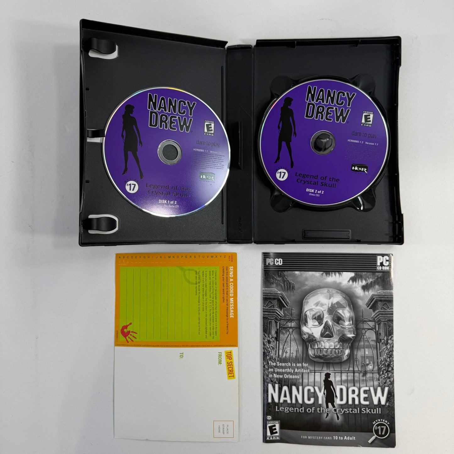 Nancy Drew: Legend of the Crystal Skull (PC, 2007) Discs Case Manual Insert