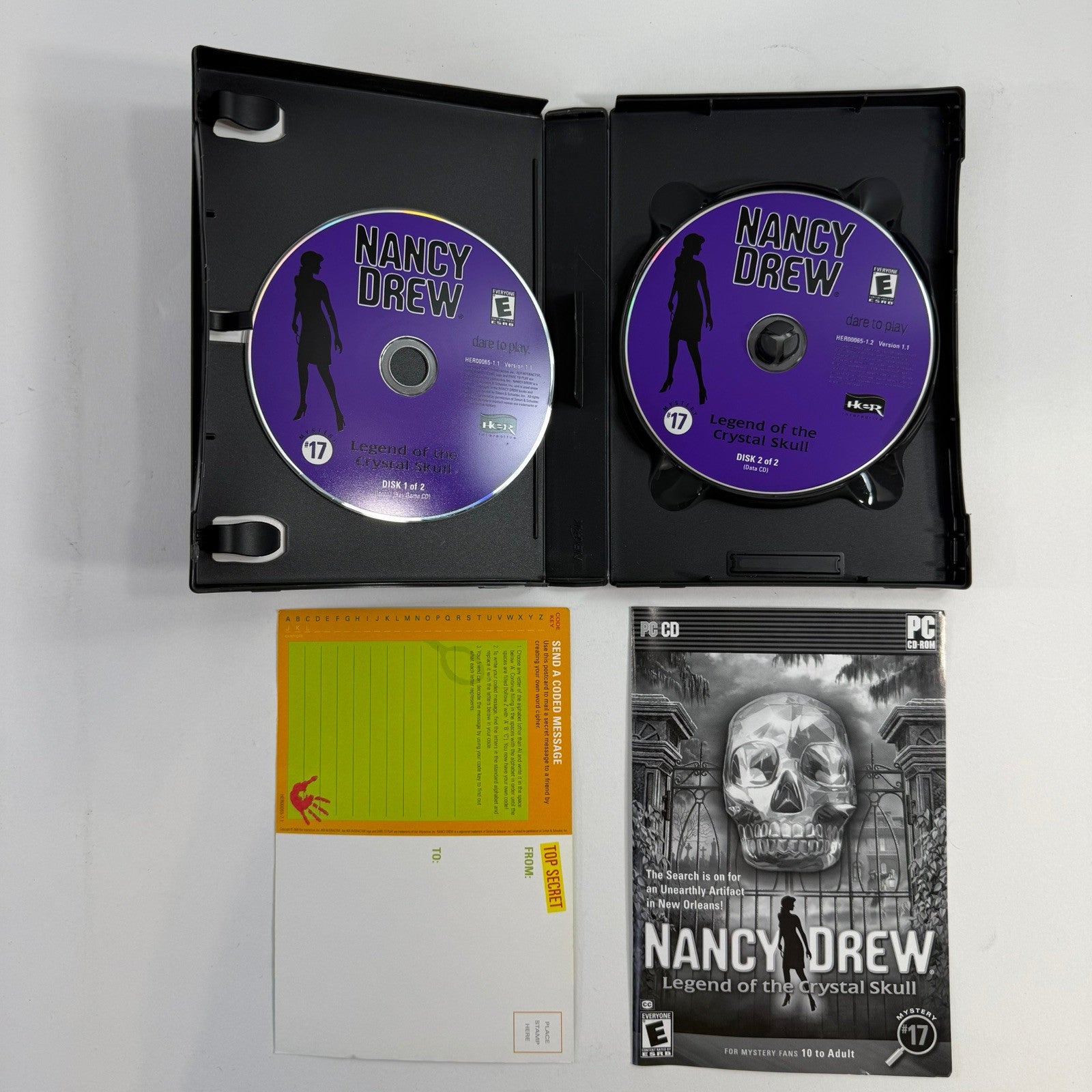 Nancy Drew: Legend of the Crystal Skull (PC, 2007) Discs Case Manual Insert