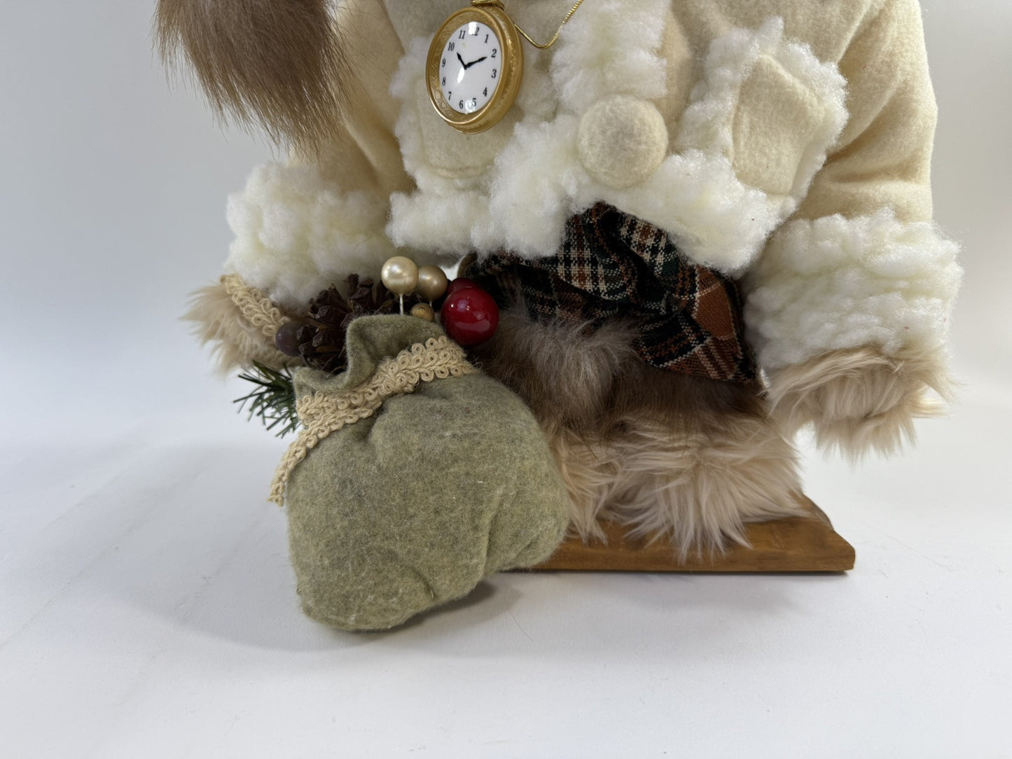 MTY International Christmas 16” Holiday Bear Decoration with Wooden Base