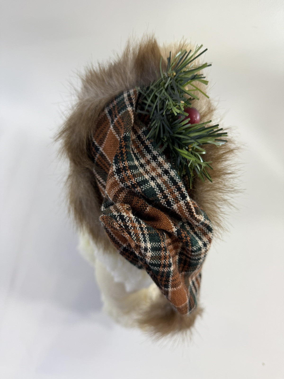 MTY International Christmas 16” Holiday Bear Decoration with Wooden Base