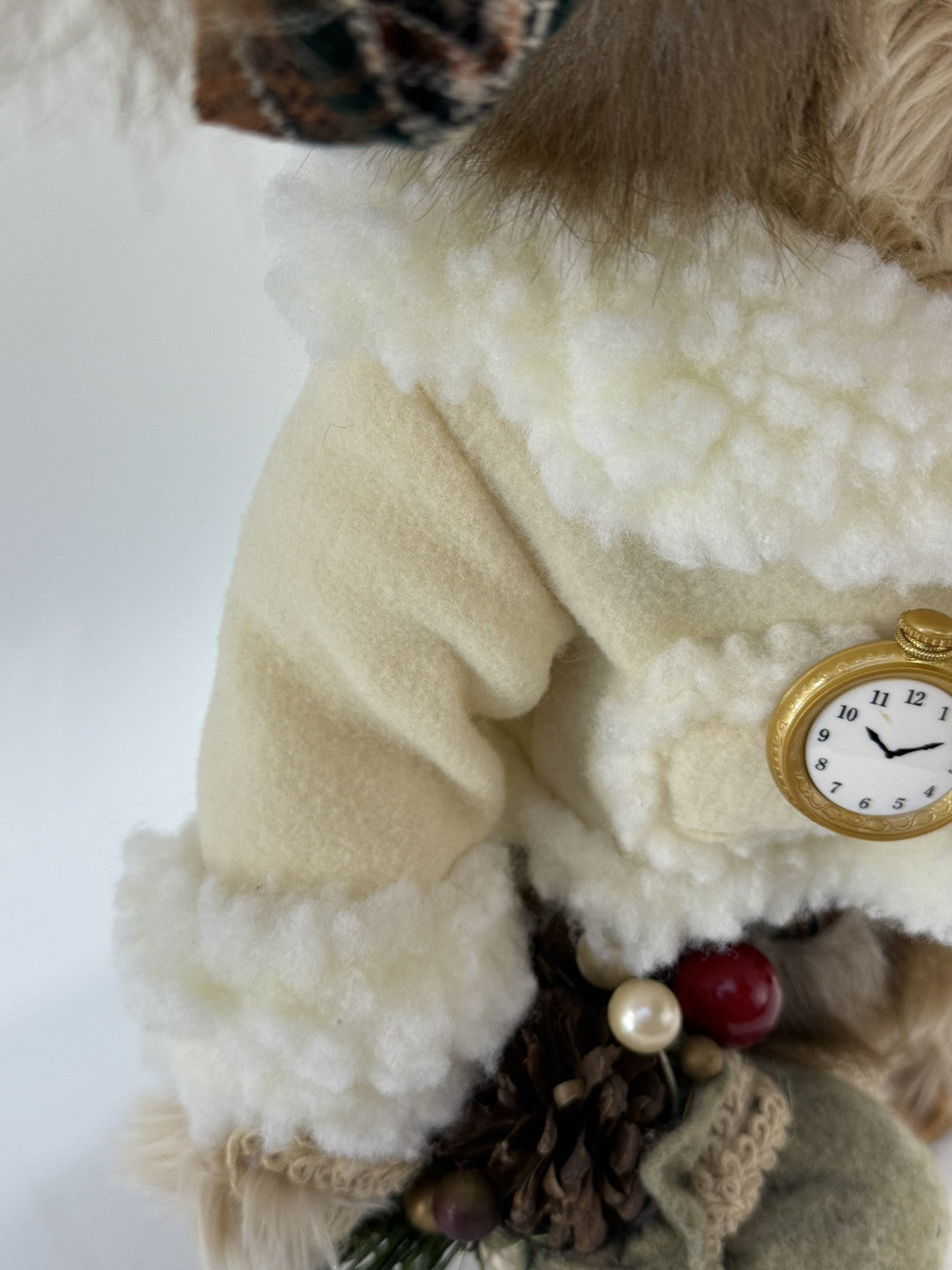 MTY International Christmas 16” Holiday Bear Decoration with Wooden Base