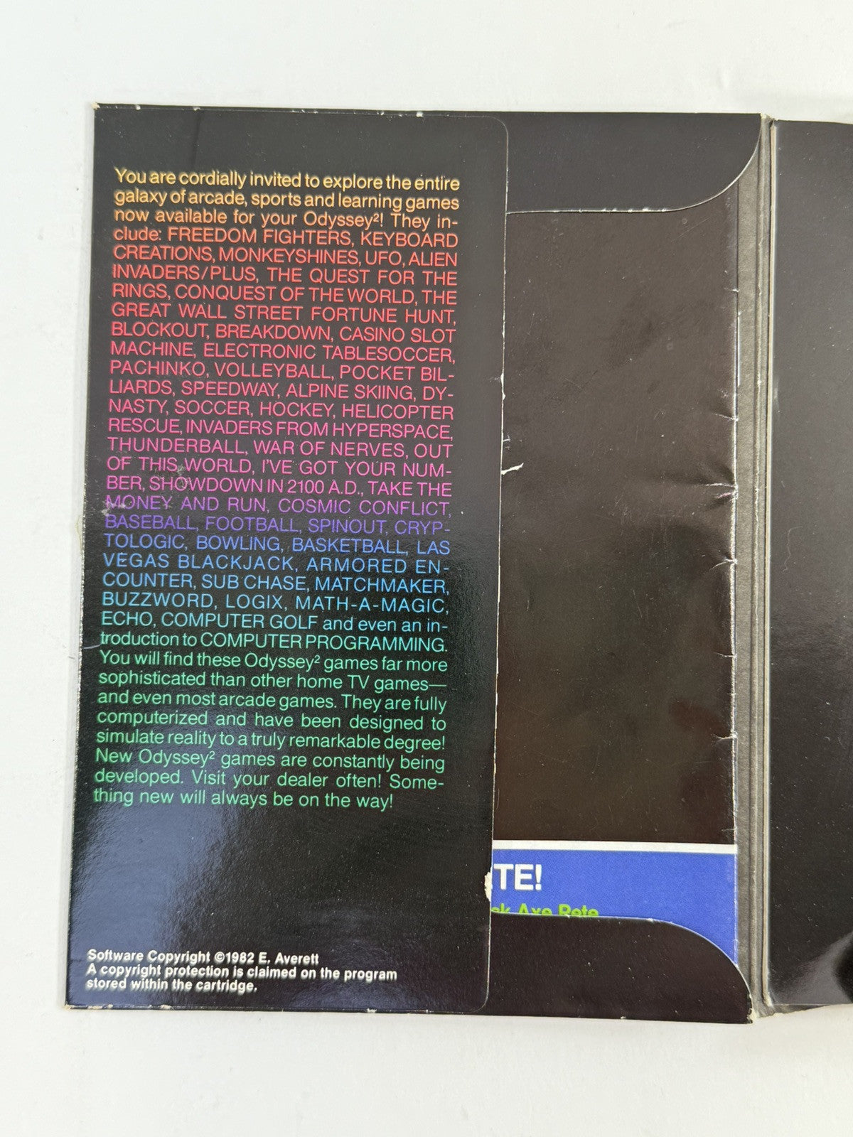 Pick Axe Pete! (Odyssey 2/Videopac, 1982) Game Box Manual - Tested and Working