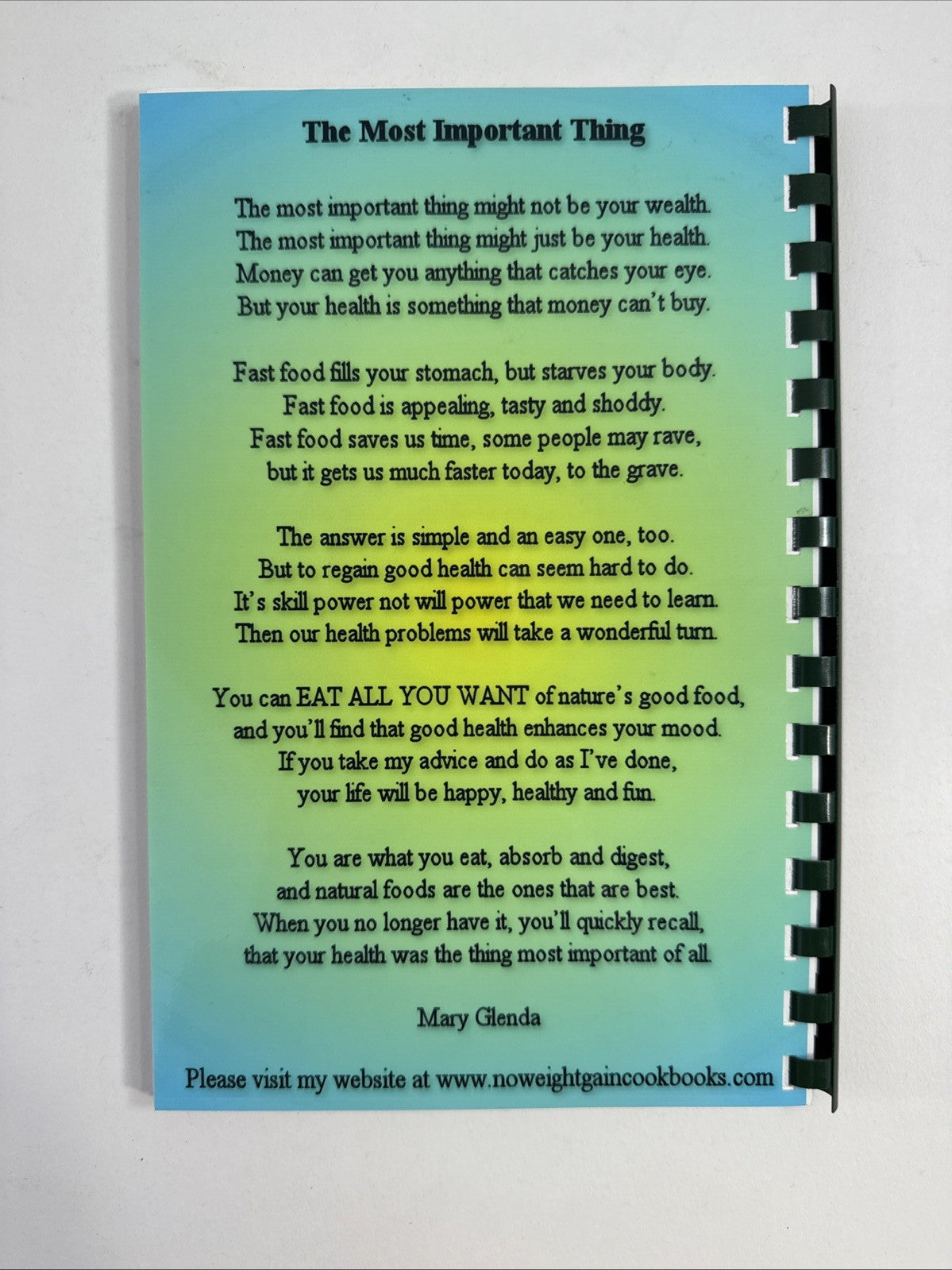 Mary Glenda’s Eat All You Want Cookbooks -Muffins, Cookies, Main Dishes, Dessert