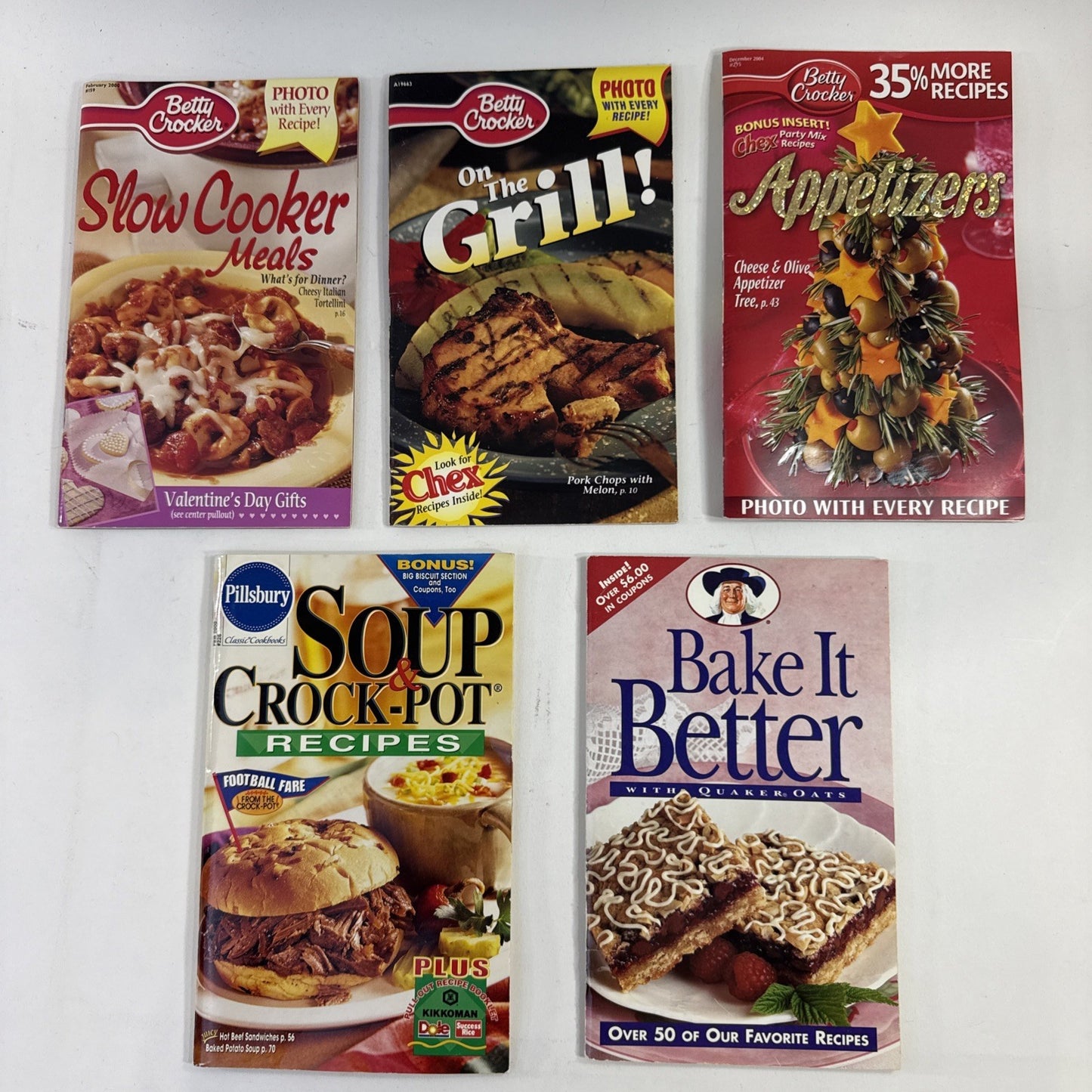 Betty Crocker, Quaker, Pillsbury Cookbooks -Bake It Better, Crock-Pot Recipes +3