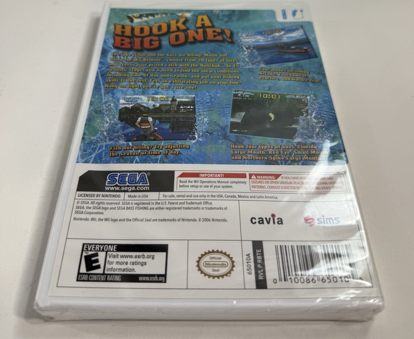 Sega Bass Fishing (Nintendo Wii, 2008) New, Factory Sealed