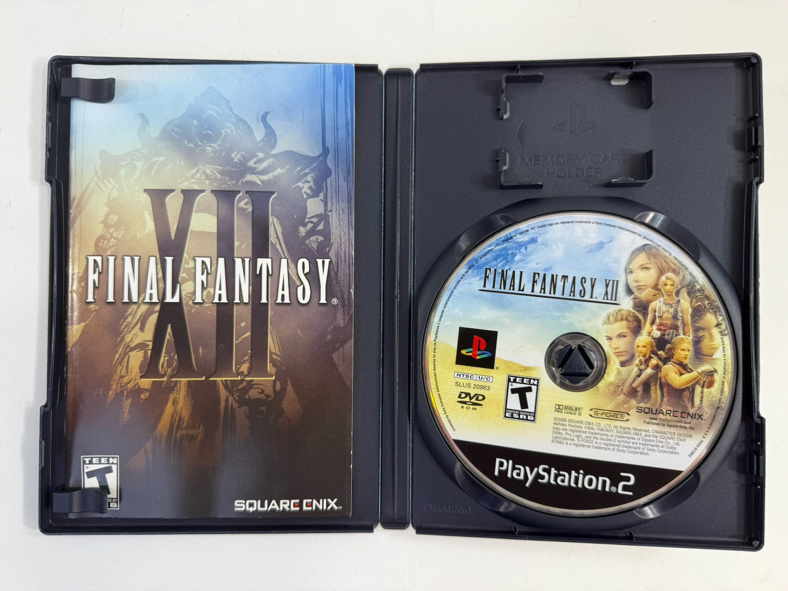 Final Fantasy XII (PlayStation 2, 2006) Game Case Manual Registration - Tested
