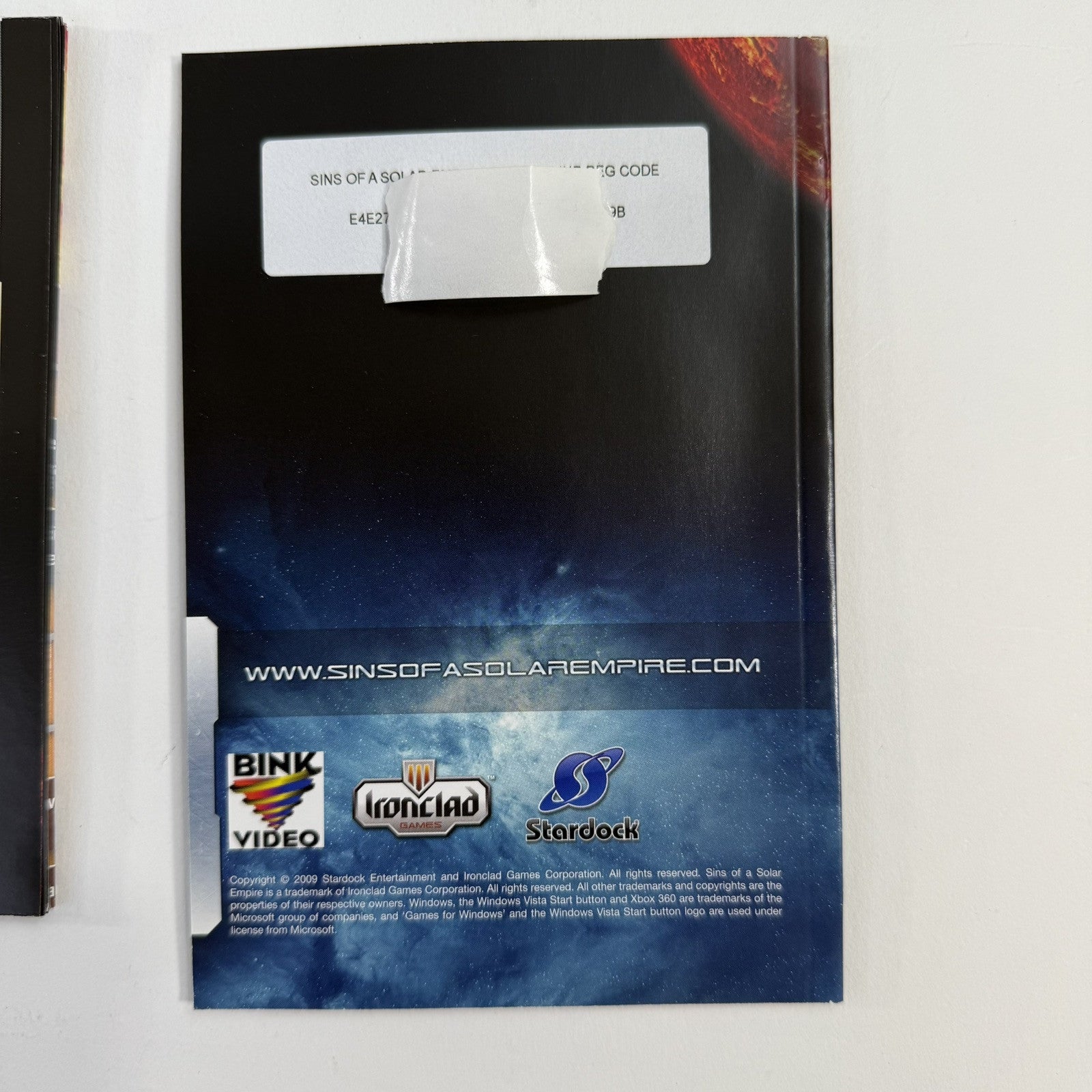 Sins of a Solar Empire: Game of the Year Ed. (PC, 2009) Game Case Manual Poster