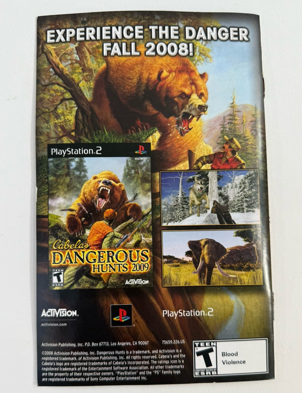 Cabela's Legendary Adventures (PlayStation 2, 2008) Game Case Manual - Tested