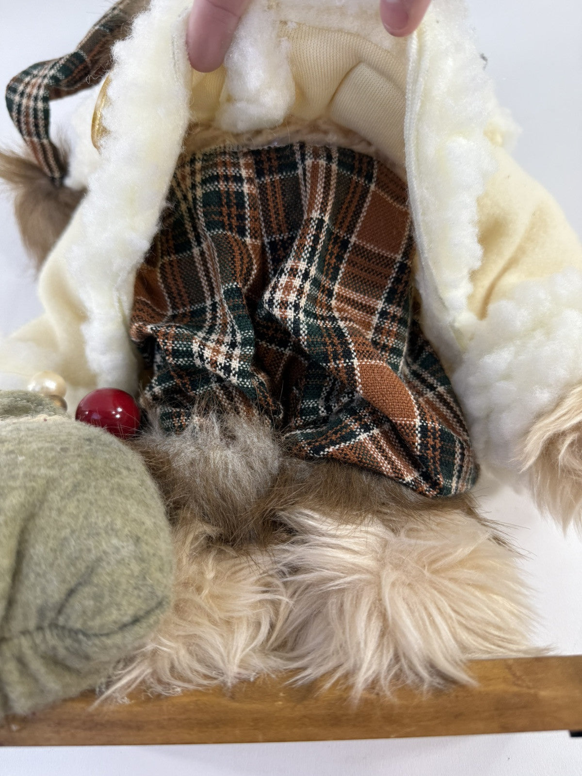 MTY International Christmas 16” Holiday Bear Decoration with Wooden Base