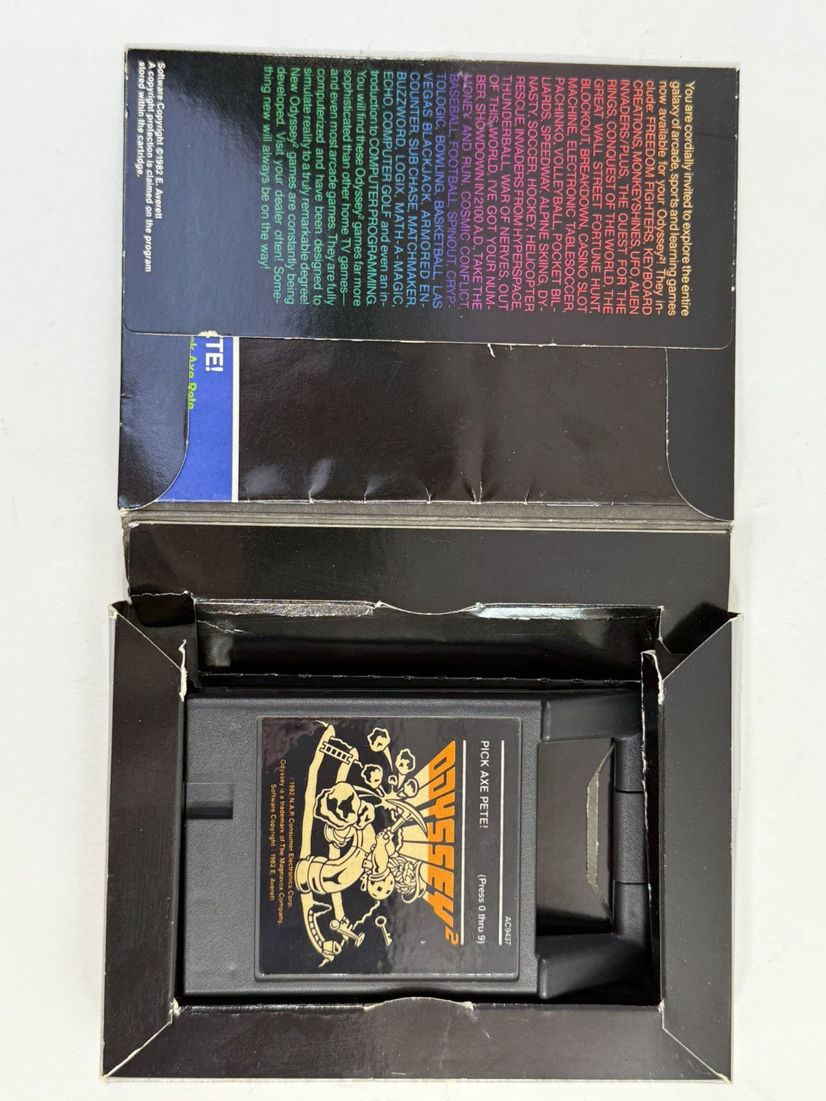 Pick Axe Pete! (Odyssey 2/Videopac, 1982) Game Box Manual - Tested and Working