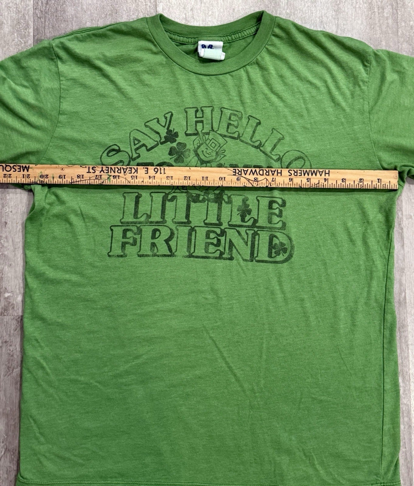 Junk Food Adult L Say Hello To My Little Friend Green St. Patrick's Day T-Shirt