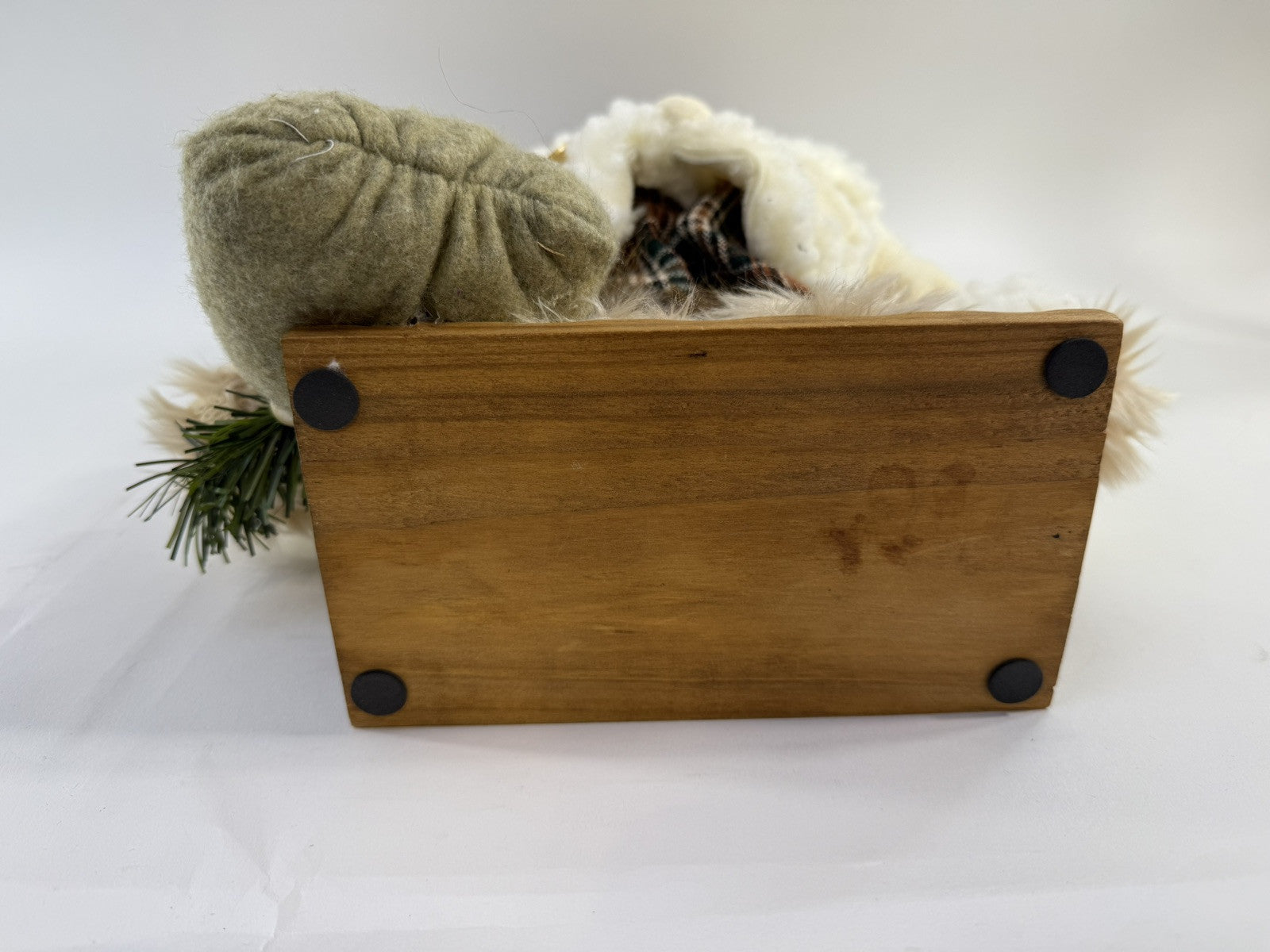 MTY International Christmas 16” Holiday Bear Decoration with Wooden Base