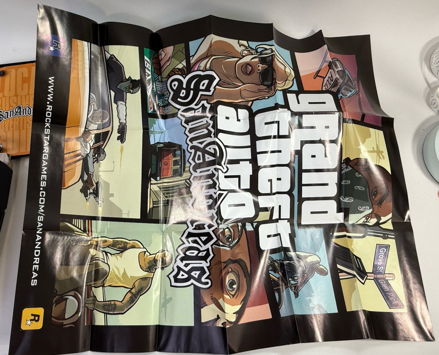 Grand Theft Auto: San Andreas (PlayStation 2, 2004) Game Case Manual Poster