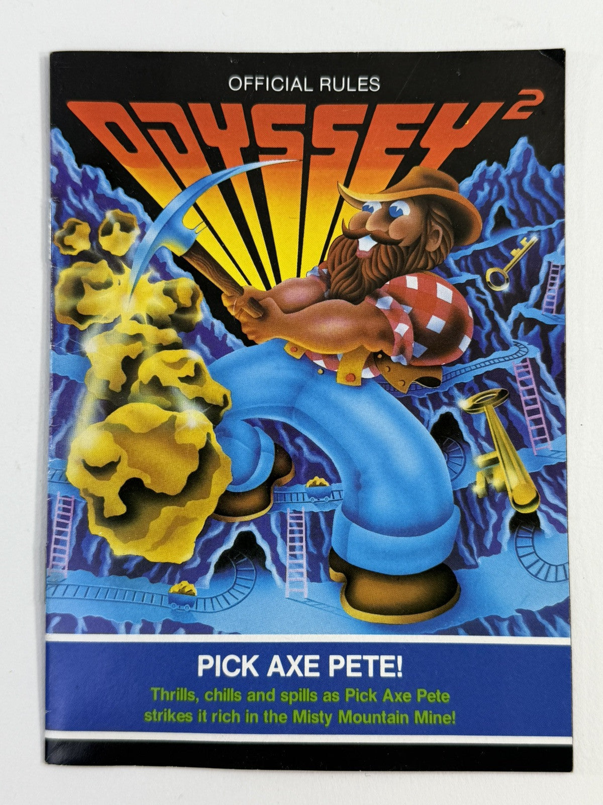 Pick Axe Pete! (Odyssey 2/Videopac, 1982) Game Box Manual - Tested and Working
