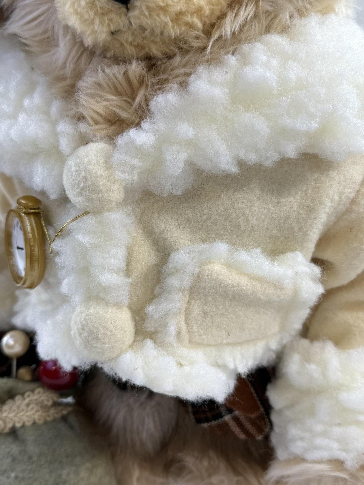 MTY International Christmas 16” Holiday Bear Decoration with Wooden Base