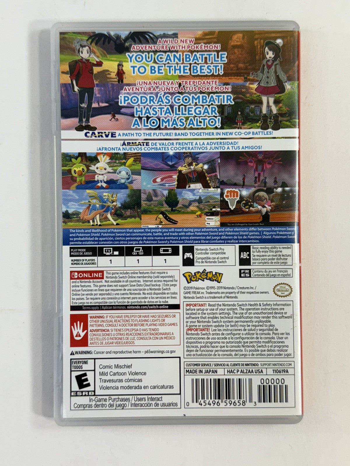 Pokémon Sword (Nintendo Switch, 2019) Replacement Game Case - No Game