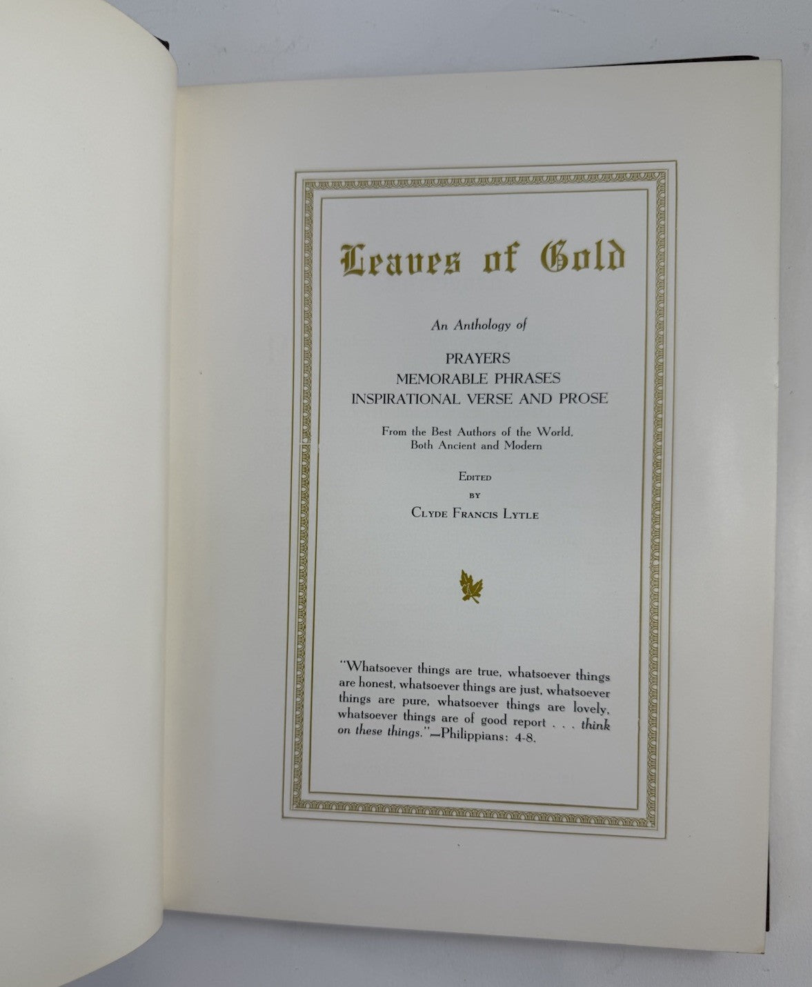 Leaves of Gold (Hardcover, 1948) Gold Revised Edition by Clyde Francis Lytle