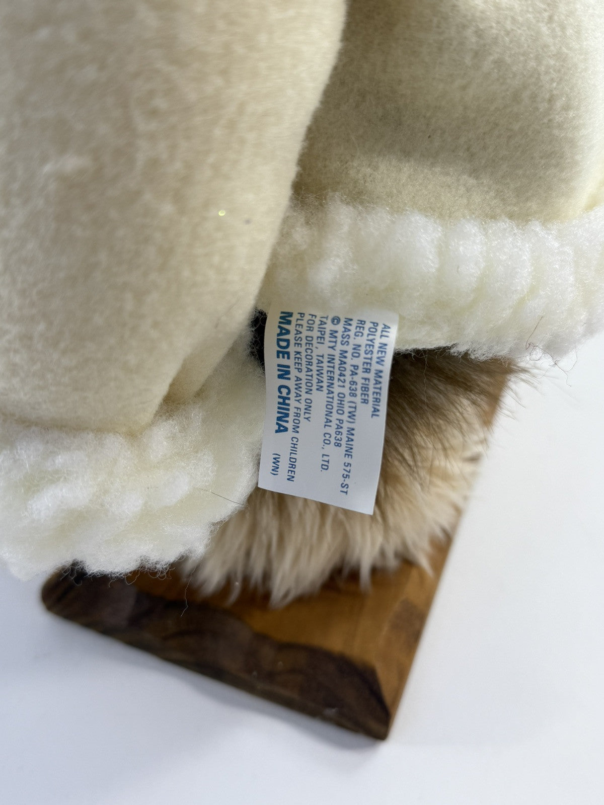 MTY International Christmas 16” Holiday Bear Decoration with Wooden Base