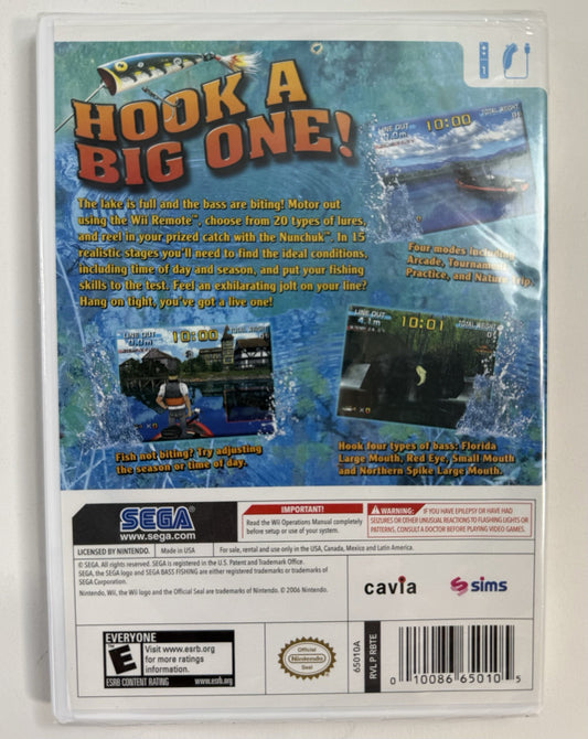 Sega Bass Fishing (Nintendo Wii, 2008) New, Factory Sealed