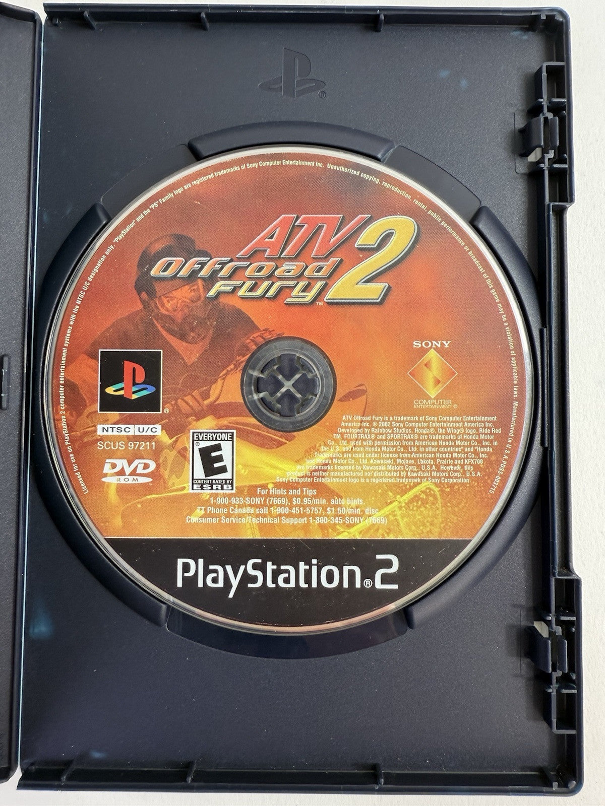 ATV Offroad Fury 2 (Sony PlayStation 2, 2002) Game and Case - Tested and Working