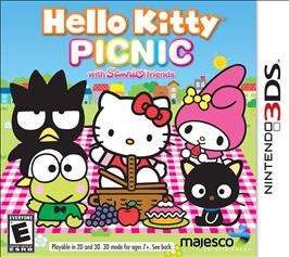 Hello Kitty Picnic w/ Sanrio Friends (Nintendo 3DS, 2012) Game Cartridge & Case