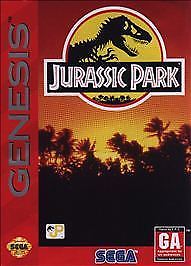 Jurassic Park (Sega Genesis, 1993) Game Manual and Case with Hangtab - Tested