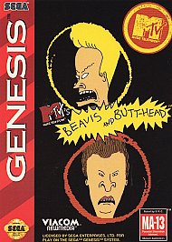 MTV's Beavis and Butt-Head (Sega Genesis, 1994) Game Cartridge- Tested