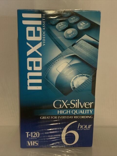 Maxwell GX-Silver 6 Hour T-120 VHS Tape - New, Factory Sealed