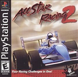 All Star Racing 2 (PlayStation 1, 2002) Game Case Manual Registration - Tested