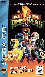 Mighty Morphin Power Rangers (Sega CD, 1995) Game Case Manual Registration Foam