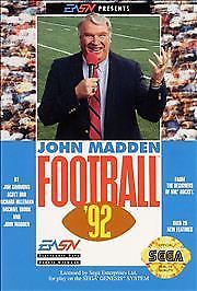 John Madden Football '92 (Sega Genesis, 1991) Game, Case, and Manual - Tested