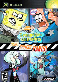 SpongeBob SquarePants: Lights, Camera, Pants (Microsoft Xbox, 2005) Game & Case