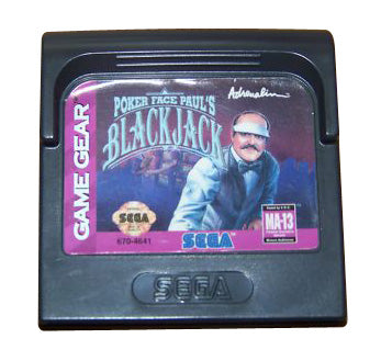 Poker Face Paul's Blackjack (Sega Game Gear, 1992) Game Cartridge