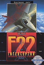 F22 Interceptor (Sega Genesis, 1991) Game, Case, Manual - Tested and Working