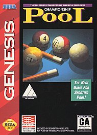 Championship Pool (Sega Genesis, 1993) Game Case Manual - Tested and Working