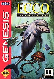 Ecco: The Tides of Time (Sega Genesis, 1994) Game Case Manual - Tested